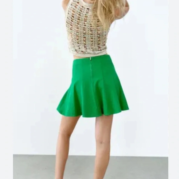 Zara linen blend mini  skirt size M - Picture 2 of 8